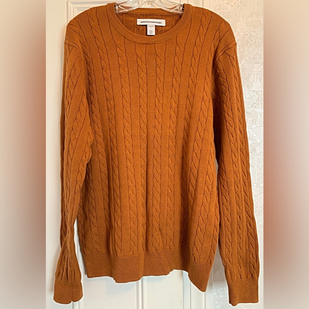 Men’s sweater, burnt orange, by Amazon